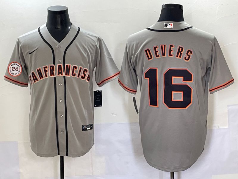 Men 2025 San Francisco Giants #16 Devers Grey Game Nike MLB Jersey style 45->san diego padres->MLB Jersey